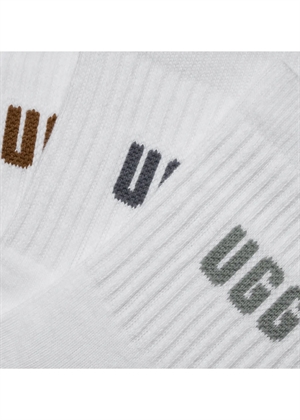 Quinlin Logo Quarter 3 pack socks Stormy Blue/Chestnut/Shaded Clover UGG